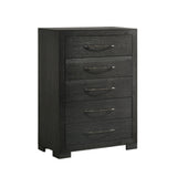 Allan 5-Drawer Chest in Black - Tampa Furniture Outlet