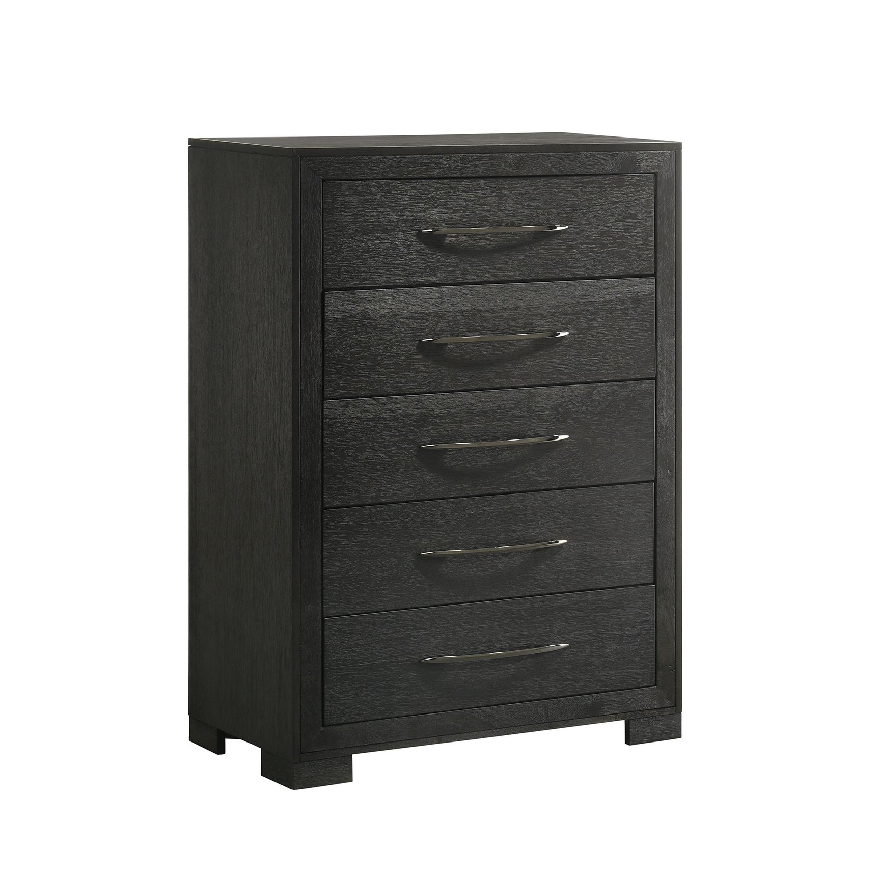 Allan 5-Drawer Chest in Black - Tampa Furniture Outlet