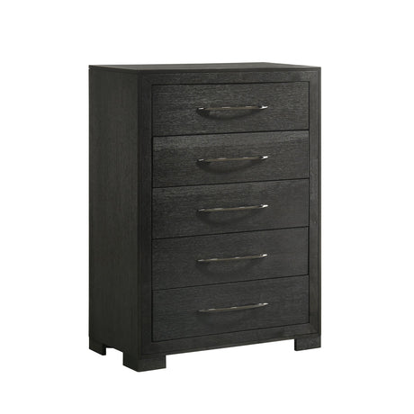 Allan 5-Drawer Chest in Black - Tampa Furniture Outlet