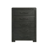 Allan 5-Drawer Chest in Black - Tampa Furniture Outlet