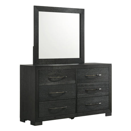 Allan Dresser & Mirror Set in Black - Tampa Furniture Outlet