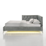 Amberley Full UPH Corner Bed with LED and USB in Grey - Tampa Furniture Outlet
