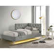 Amberley Twin UPH Corner Bed with LED and USB in Grey – SKU B-480-3-TCB | Elements