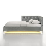 Amberley Twin UPH Corner Bed with LED and USB in Grey - Tampa Furniture Outlet