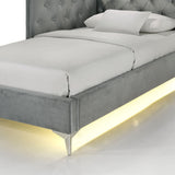 Amberley Twin UPH Corner Bed with LED and USB in Grey - Tampa Furniture Outlet