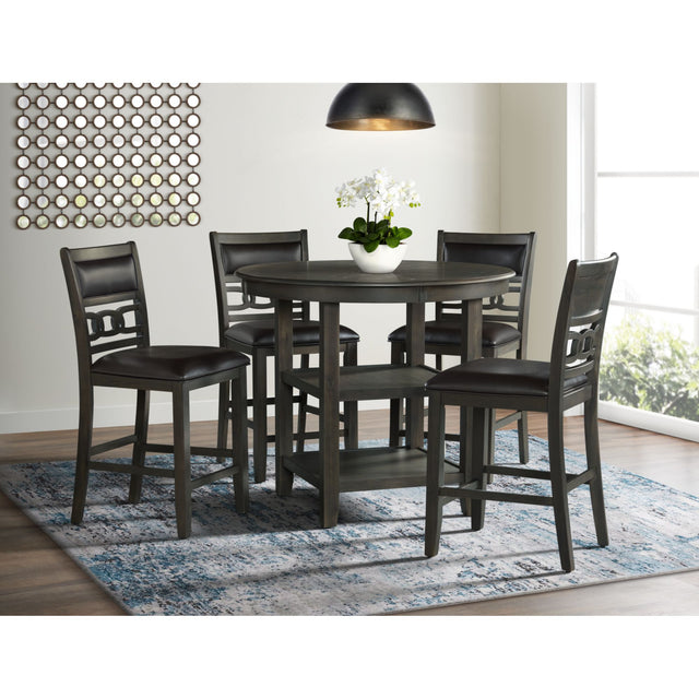 Amherst Counter Table w/Wood Leg Grey Finish – SKU DAH350CT | Elements
