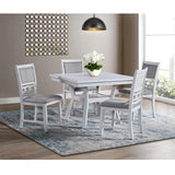 Amherst Dining Side Chair W/Fabric Cushion Side Stretcher White Finish (2 Per Pack) – SKU DAH700SC | Elements