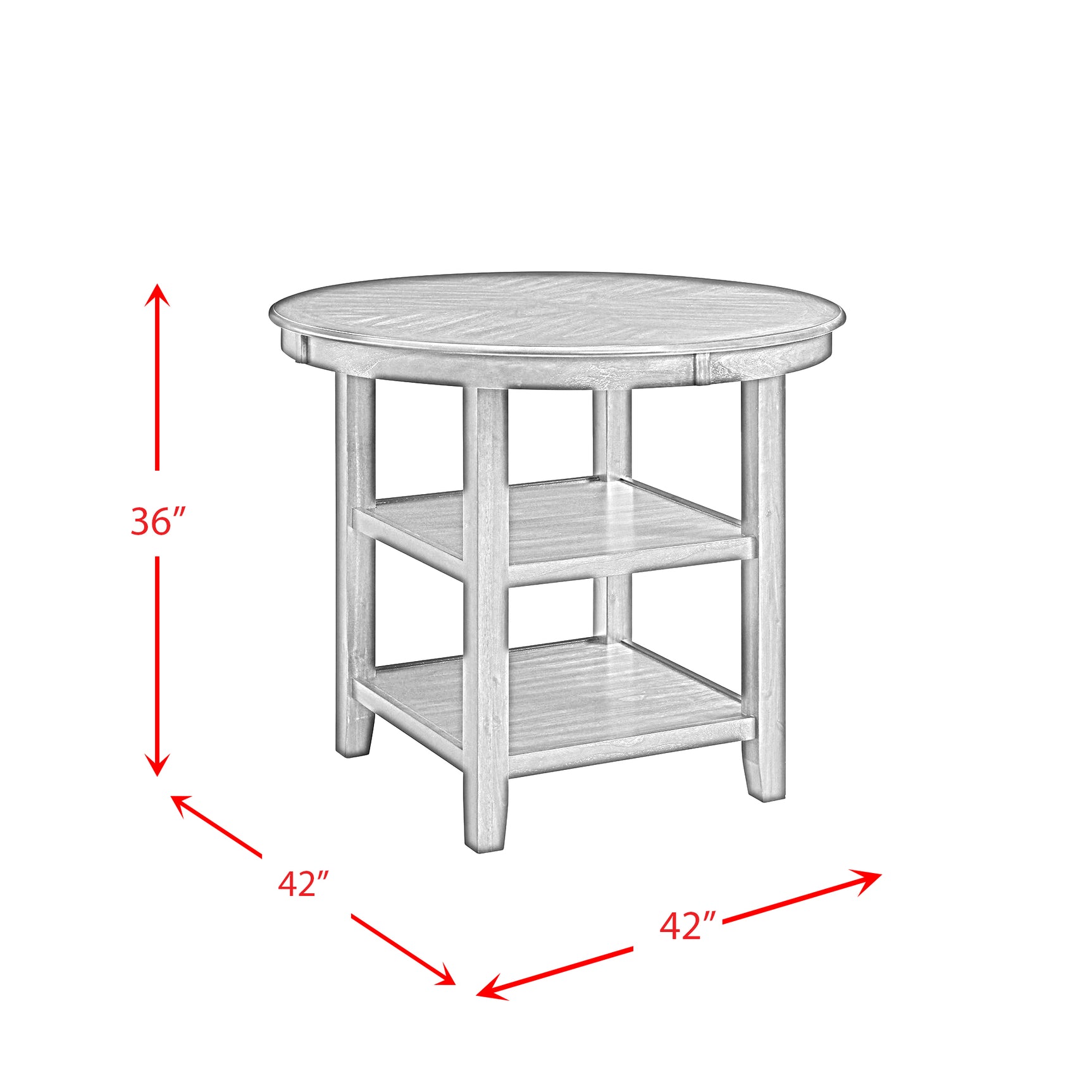 Amherst Counter Table w/Wood Leg Grey Finish