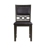 Amherst Dining Side Chair W/PU Cushion Side Stretcher Dark Finish (2 Per Pack)