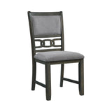 Amherst Dining Side Chair W/Fabric Cushion Side Stretcher Grey Finish (2 Per Pack)