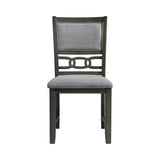 Amherst Dining Side Chair W/Fabric Cushion Side Stretcher Grey Finish (2 Per Pack)