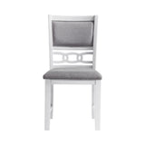 Amherst Dining Side Chair W/Fabric Cushion Side Stretcher White Finish (2 Per Pack)