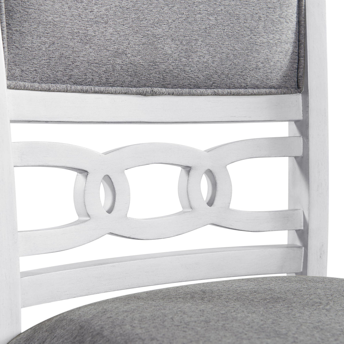 Amherst Dining Side Chair W/Fabric Cushion Side Stretcher White Finish (2 Per Pack)