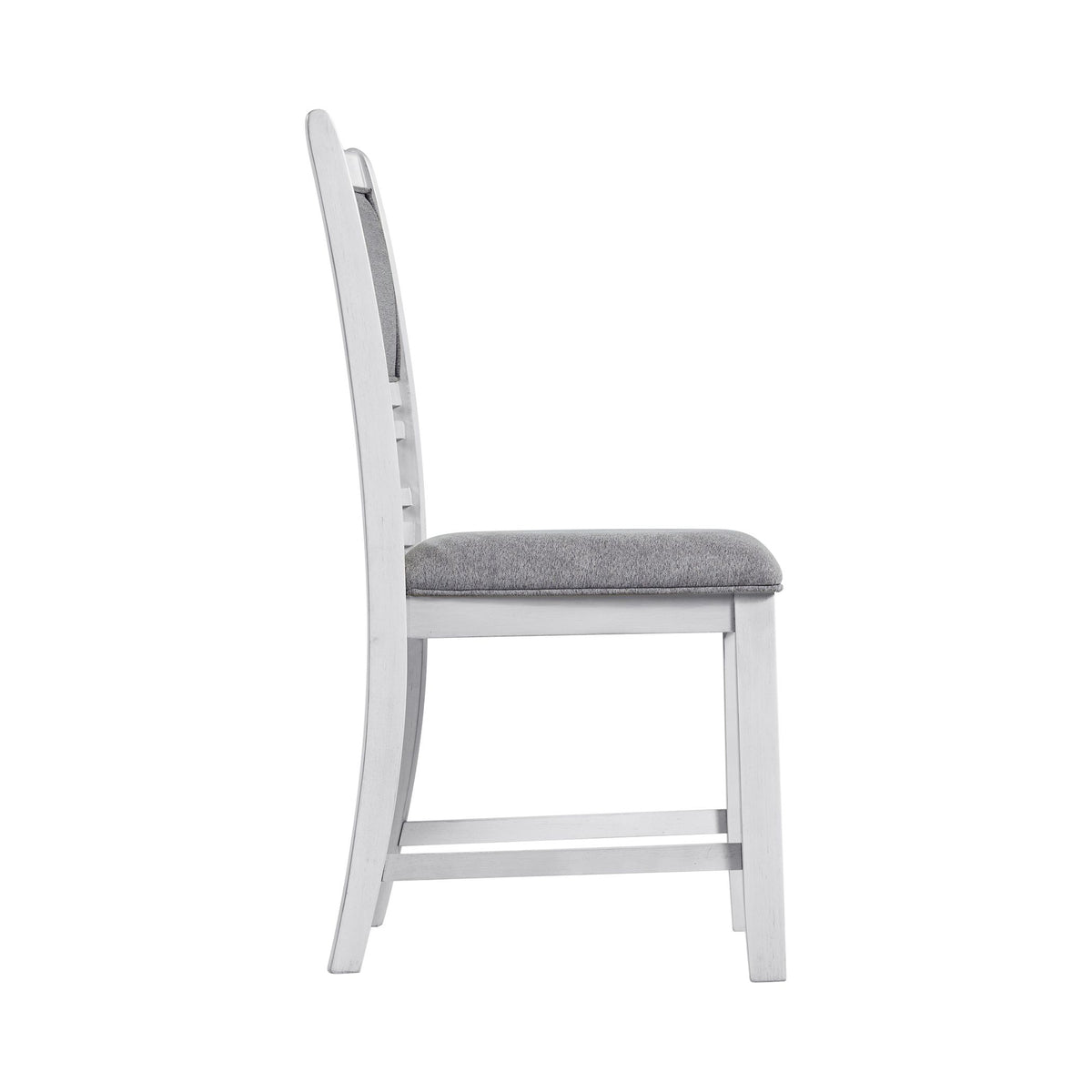 Amherst Dining Side Chair W/Fabric Cushion Side Stretcher White Finish (2 Per Pack)