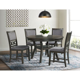 Amherst Dining Side Chair W/Fabric Cushion Side Stretcher Grey Finish (2 Per Pack) - Tampa Furniture Outlet
