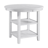 Amherst Counter Table w/Wood Leg White Finish - Tampa Furniture Outlet