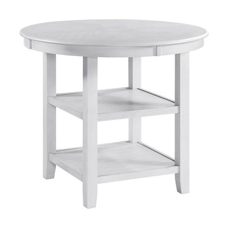 Amherst Counter Table w/Wood Leg White Finish - Tampa Furniture Outlet