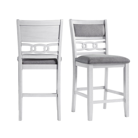 Amherst Counter Side Chair W/Fabric Cushion White Finish (2 Per Pack) - Tampa Furniture Outlet