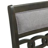 Amherst Dining Side Chair W/Fabric Cushion Side Stretcher Grey Finish (2 Per Pack) - Tampa Furniture Outlet