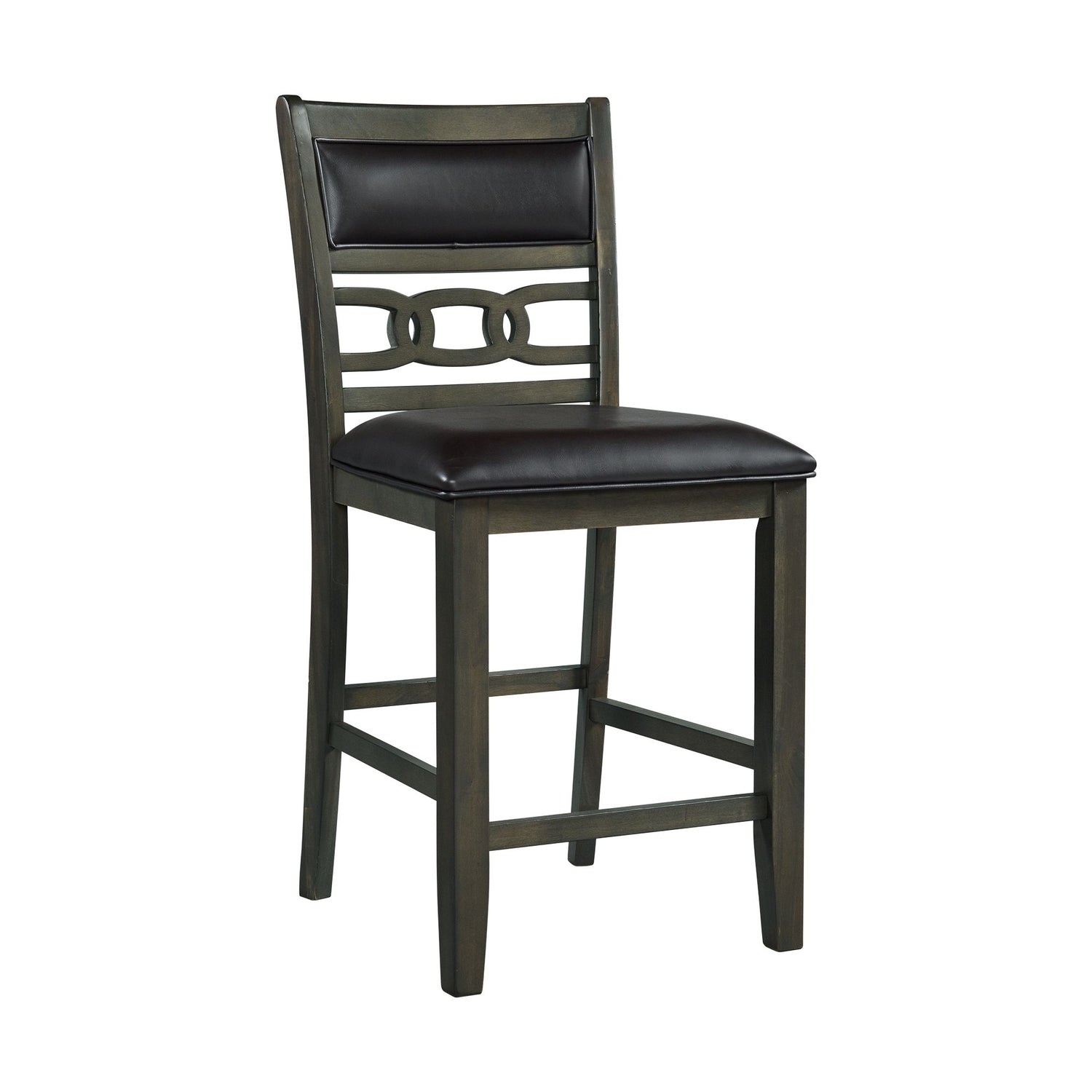 Amherst Counter Side Chair W/PU Cushion Grey Finish (2 Per Pack) - Tampa Furniture Outlet