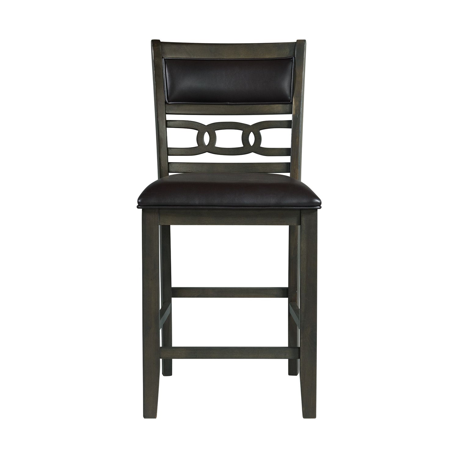 Amherst Counter Side Chair W/PU Cushion Grey Finish (2 Per Pack) - Tampa Furniture Outlet