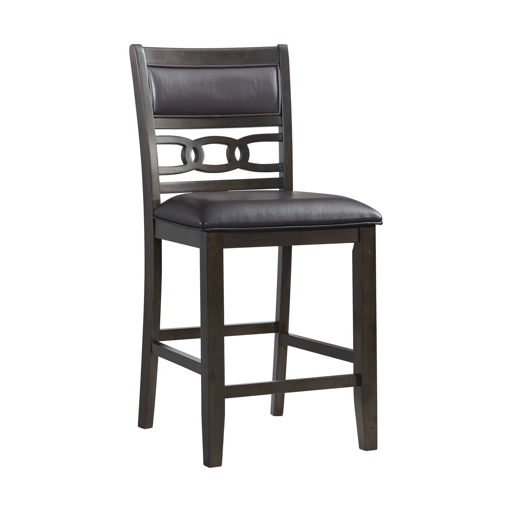 Amherst Counter Height 5PC Dining Set-Table and Four Faux Leather Side Chairs in Walnut - Tampa Furniture Outlet