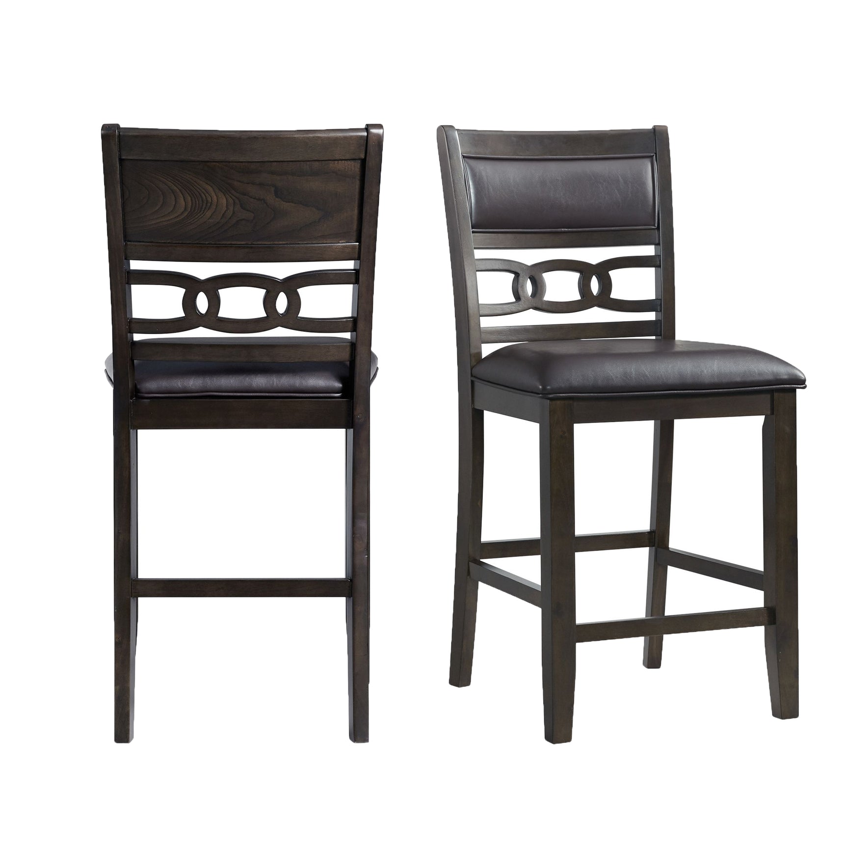 Amherst Counter Side Chair W/PU Cushion Dark Finish (2 Per Pack) - Tampa Furniture Outlet