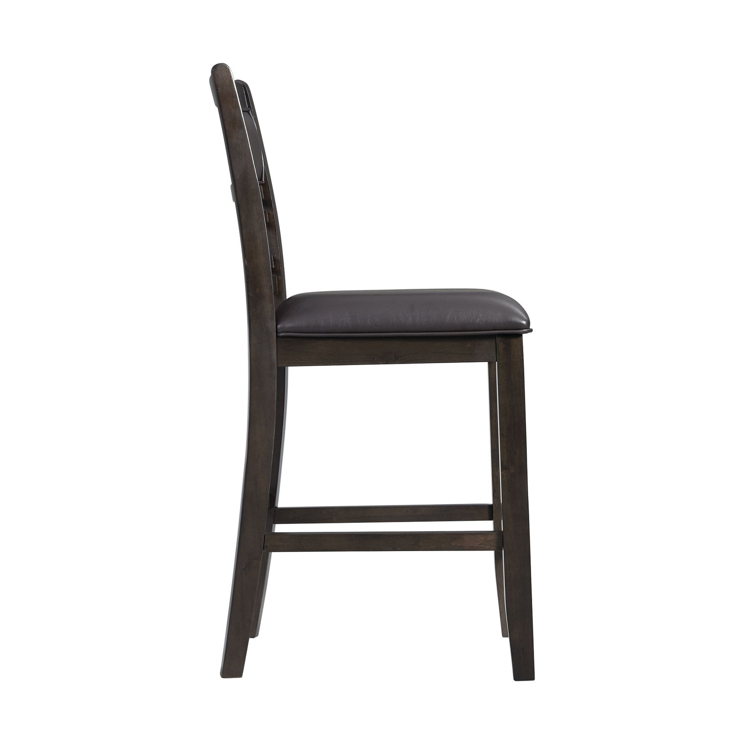 Amherst Counter Side Chair W/PU Cushion Dark Finish (2 Per Pack) - Tampa Furniture Outlet