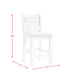 Amherst Counter Side Chair W/Fabric Cushion White Finish (2 Per Pack) - Tampa Furniture Outlet