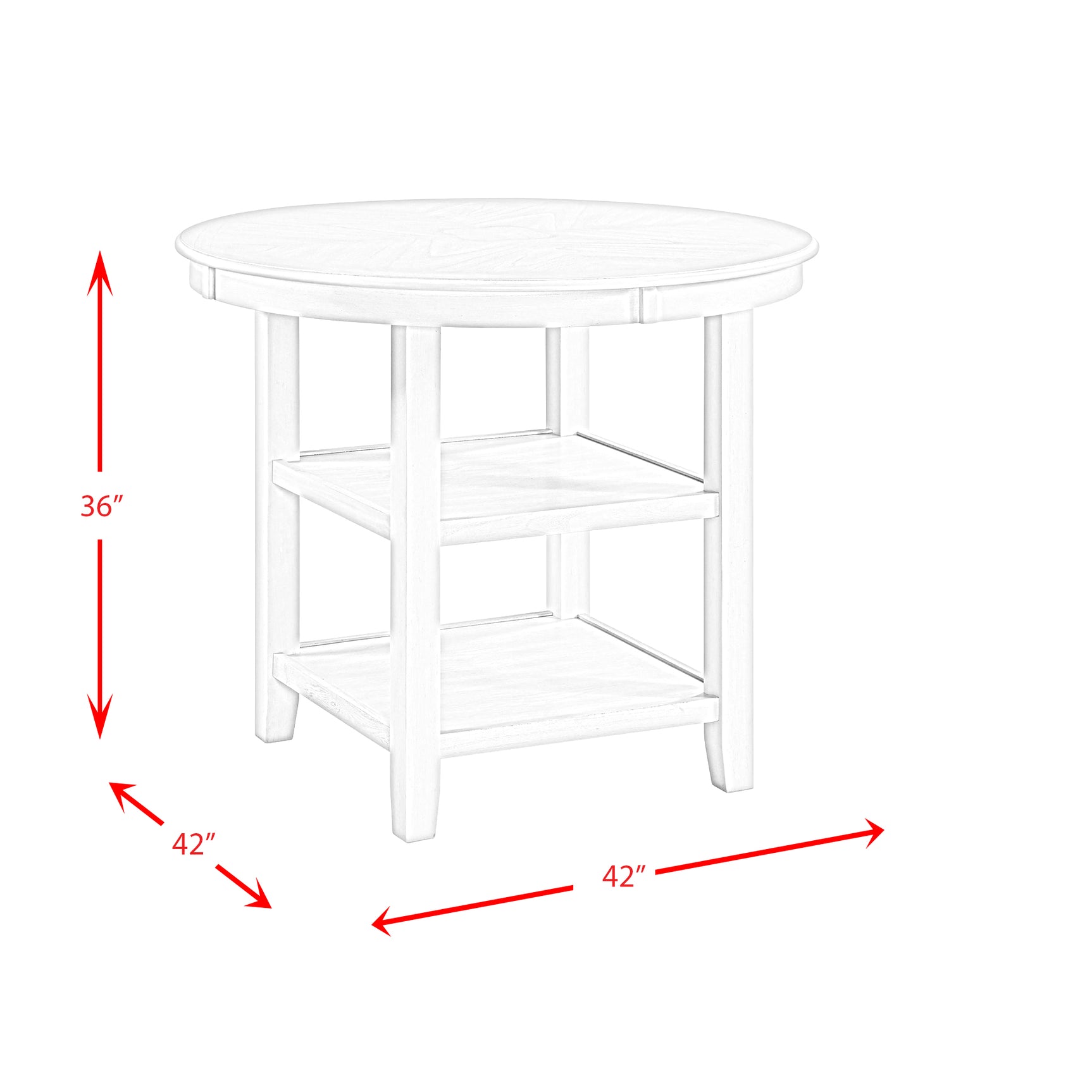 Amherst Counter Table w/Wood Leg White Finish - Tampa Furniture Outlet
