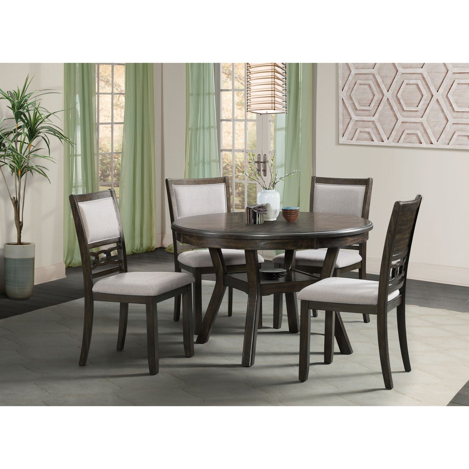 Amherst Dining Side Chair W/Fabric Cushion Dark Finish (2 Per Pack) – SKU DAH500SC | Elements