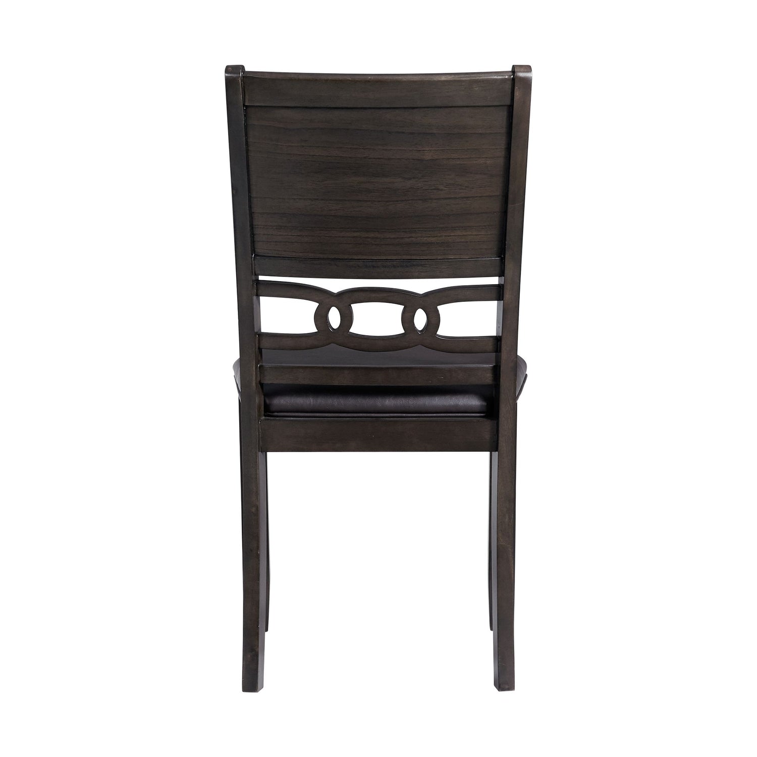 Amherst Dining Side Chair W/PU Cushion Side Stretcher Dark Finish (2 Per Pack) - Tampa Furniture Outlet