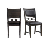 Amherst Dining Side Chair W/PU Cushion Side Stretcher Dark Finish (2 Per Pack) - Tampa Furniture Outlet