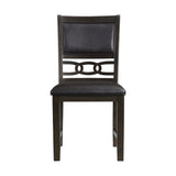 Amherst Dining Side Chair W/PU Cushion Side Stretcher Dark Finish (2 Per Pack) - Tampa Furniture Outlet