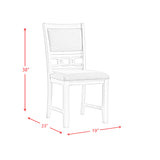 Amherst Dining Side Chair W/Fabric Cushion Side Stretcher White Finish (2 Per Pack) - Tampa Furniture Outlet