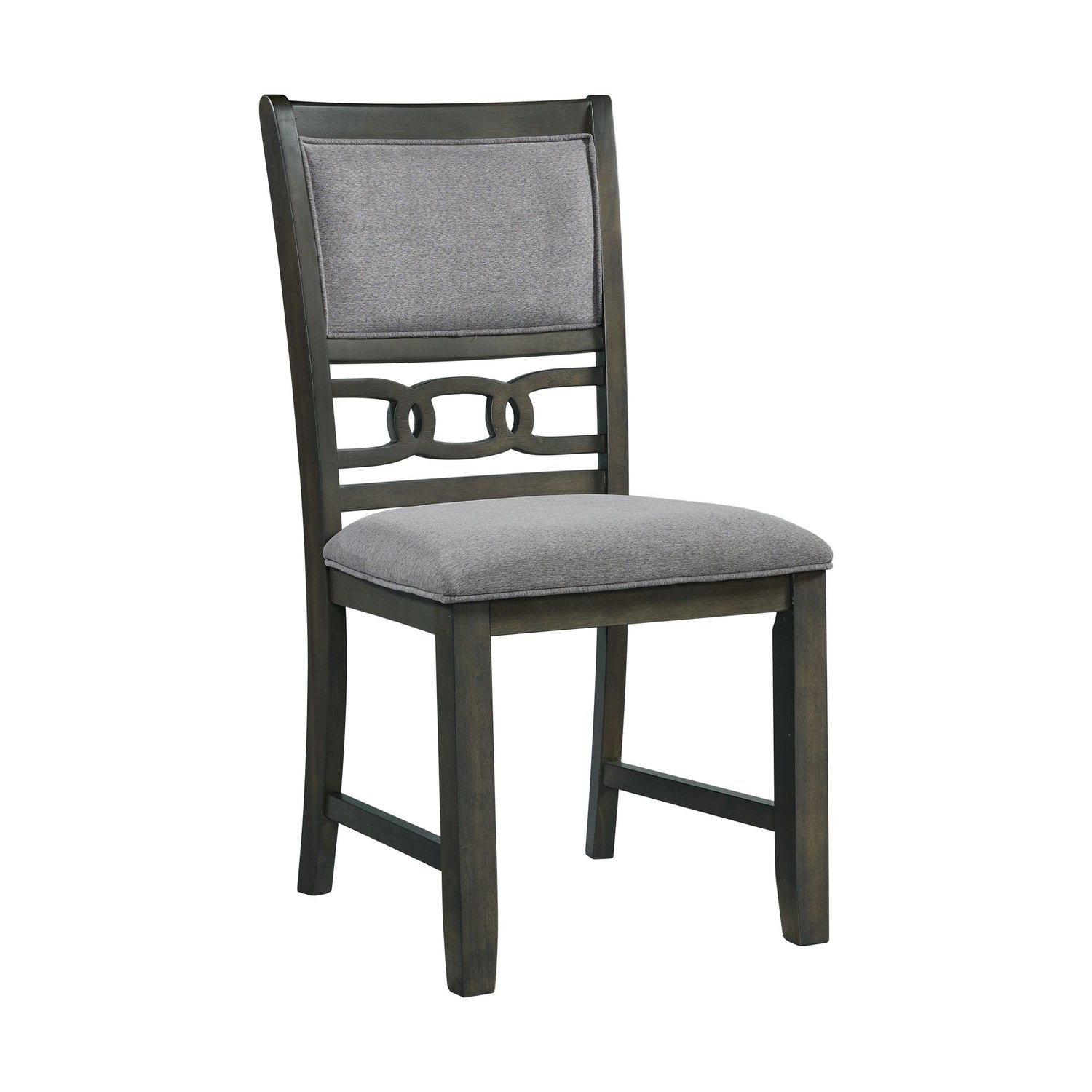 Amherst Dining Side Chair W/Fabric Cushion Side Stretcher Grey Finish (2 Per Pack) - Tampa Furniture Outlet