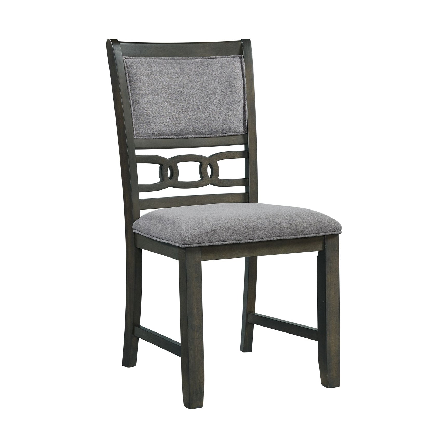 Amherst Dining Side Chair W/Fabric Cushion Side Stretcher Grey Finish (2 Per Pack) - Tampa Furniture Outlet