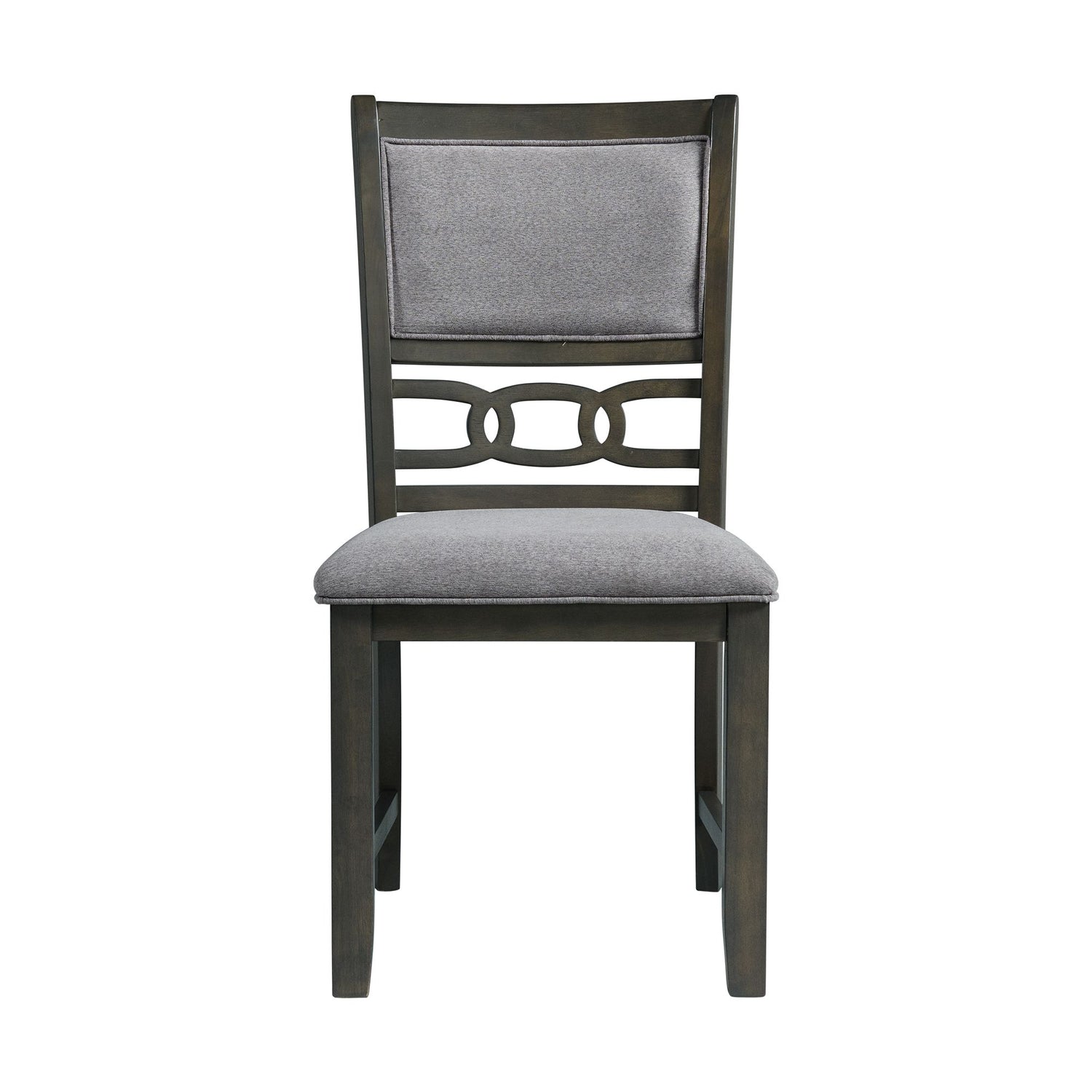 Amherst Dining Side Chair W/Fabric Cushion Side Stretcher Grey Finish (2 Per Pack) - Tampa Furniture Outlet