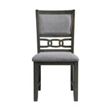 Amherst Dining Side Chair W/Fabric Cushion Side Stretcher Grey Finish (2 Per Pack) - Tampa Furniture Outlet