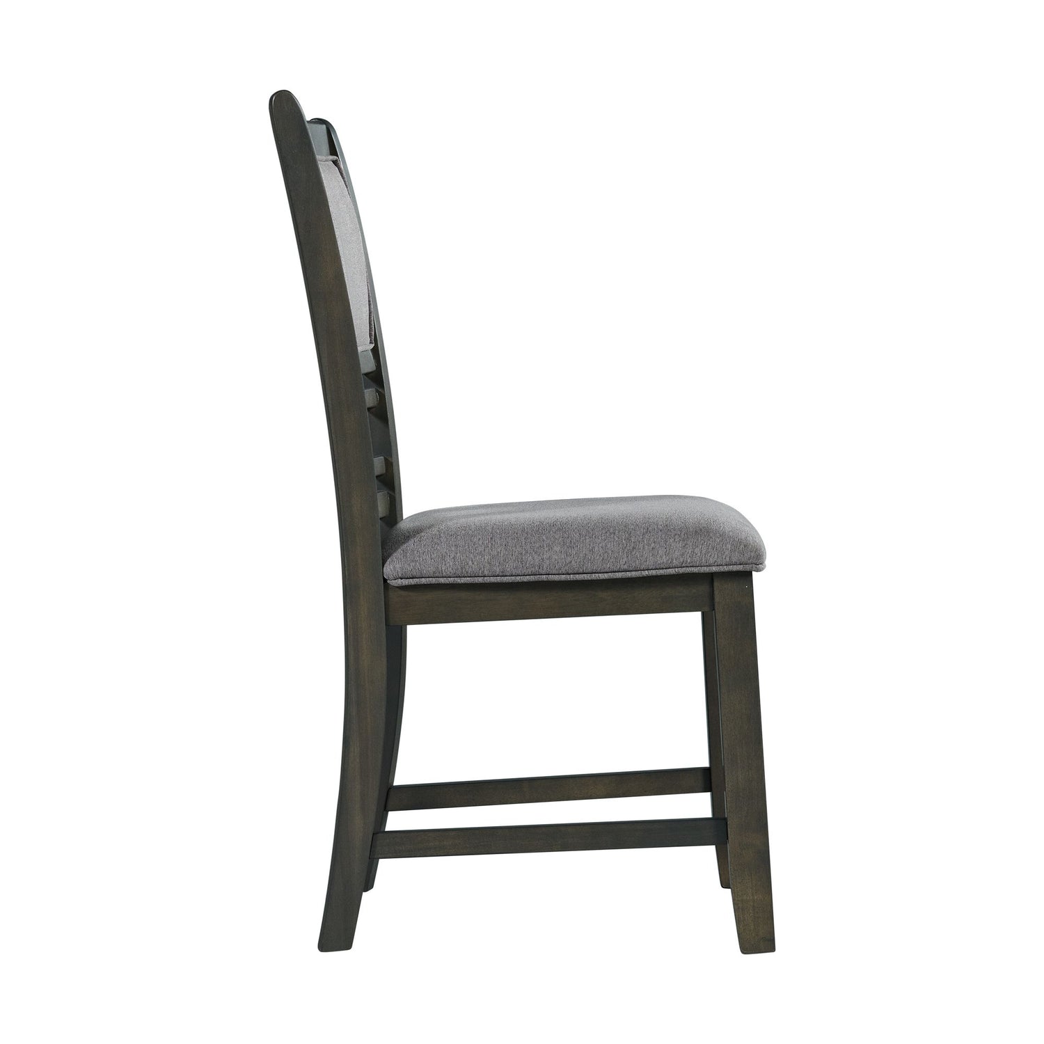Amherst Dining Side Chair W/Fabric Cushion Side Stretcher Grey Finish (2 Per Pack) - Tampa Furniture Outlet