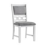 Amherst Dining Side Chair W/Fabric Cushion Side Stretcher White Finish (2 Per Pack) - Tampa Furniture Outlet