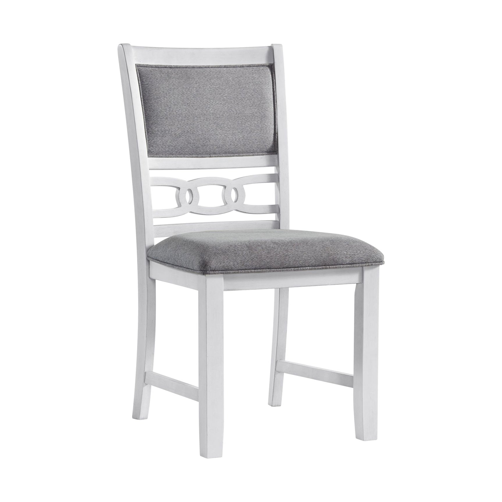 Amherst Dining Side Chair W/Fabric Cushion Side Stretcher White Finish (2 Per Pack) - Tampa Furniture Outlet