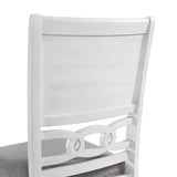 Amherst Dining Side Chair W/Fabric Cushion Side Stretcher White Finish (2 Per Pack) - Tampa Furniture Outlet
