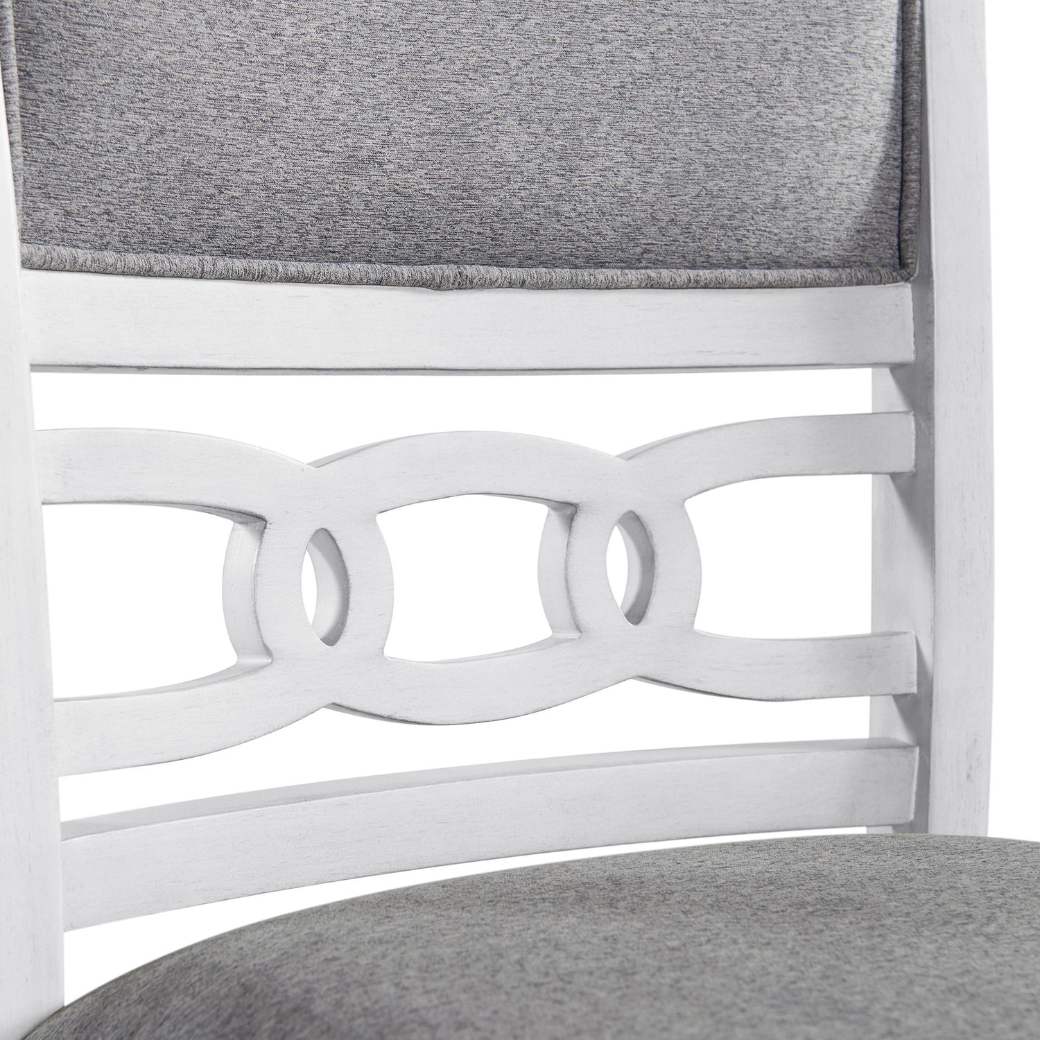 Amherst Dining Side Chair W/Fabric Cushion Side Stretcher White Finish (2 Per Pack) - Tampa Furniture Outlet