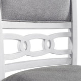Amherst Dining Side Chair W/Fabric Cushion Side Stretcher White Finish (2 Per Pack) - Tampa Furniture Outlet