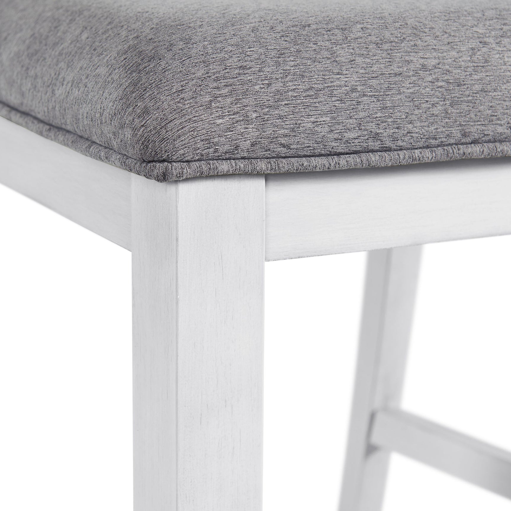 Amherst Dining Side Chair W/Fabric Cushion Side Stretcher White Finish (2 Per Pack) - Tampa Furniture Outlet
