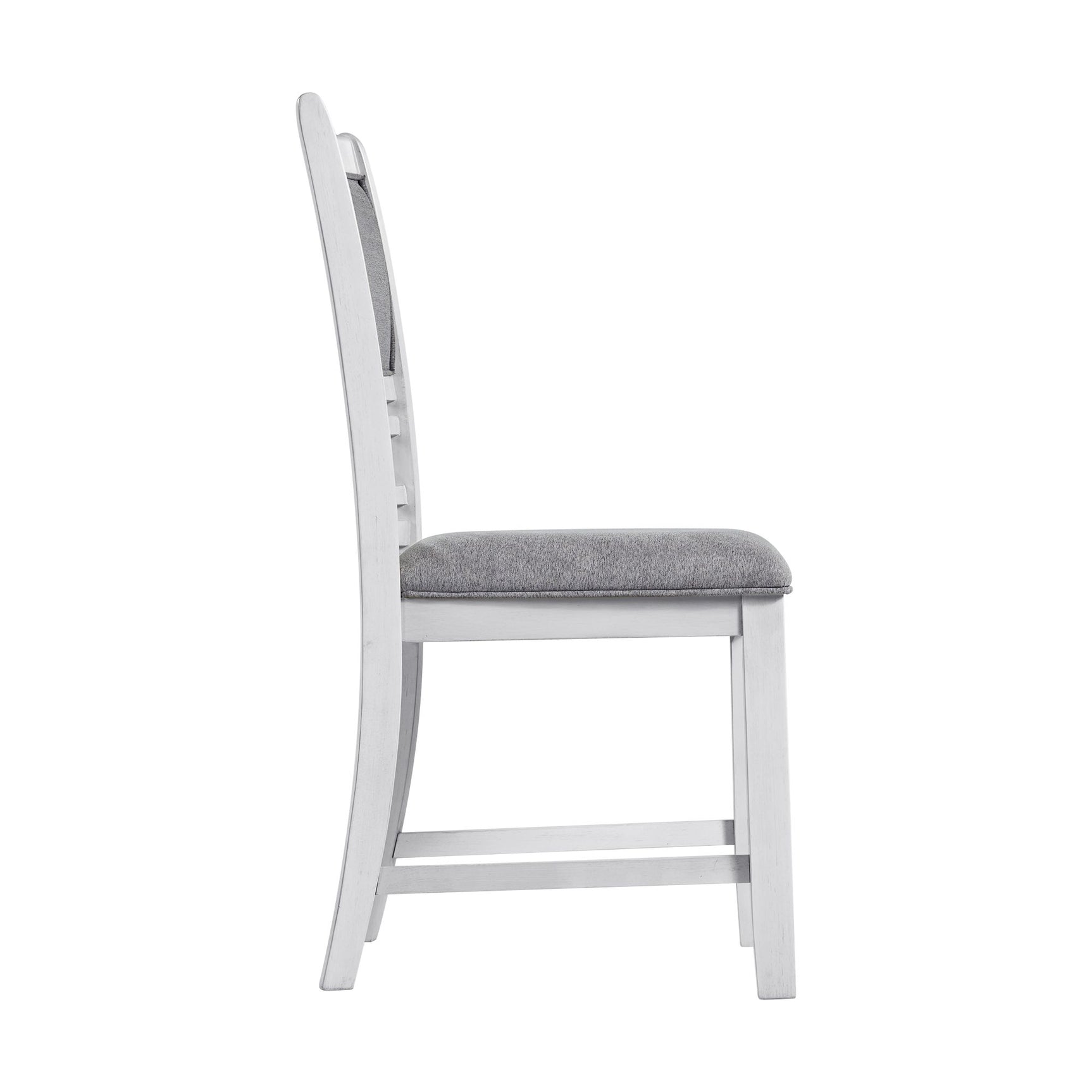 Amherst Dining Side Chair W/Fabric Cushion Side Stretcher White Finish (2 Per Pack) - Tampa Furniture Outlet