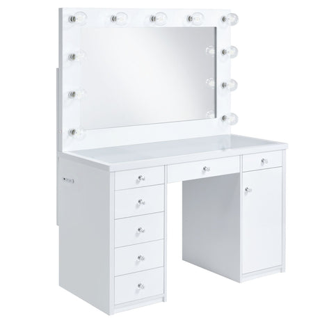 Amia Complete Dressing Table with Lightbulbs - Tampa Furniture Outlet