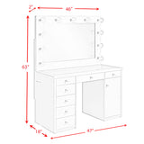 Amia Complete Dressing Table with Lightbulbs - Tampa Furniture Outlet