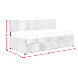 Arden Twin Daybed with Trundle in Corduroy Beige - Tampa Furniture Outlet
